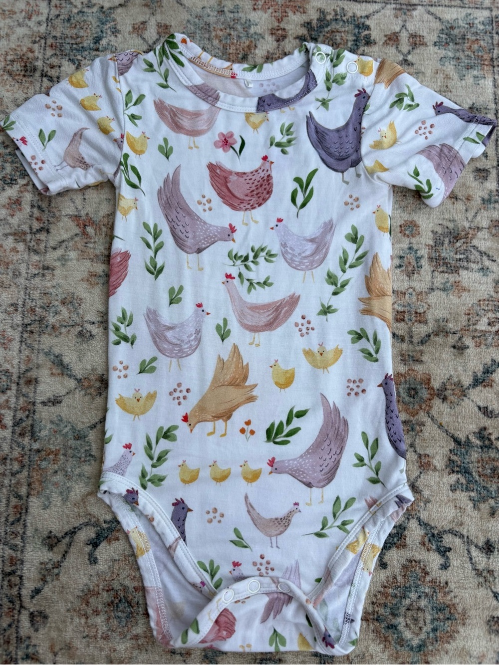 Posh Peanut Bamboo 12/18M Chicken Print Bodysuit